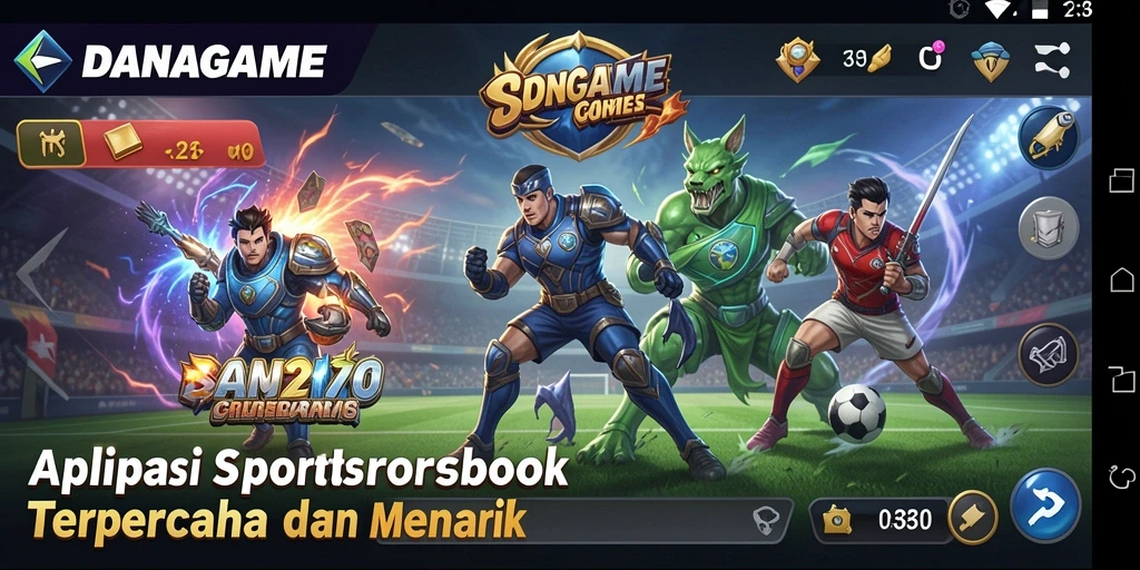 Tampilan utama DANAGAME menampilkan berbagai pilihan taruhan olahraga.