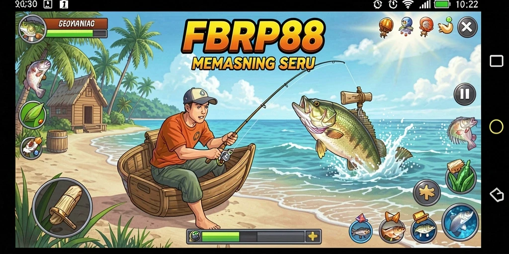 Screenshot gameplay FBRP88 menampilkan momen memancing seru.