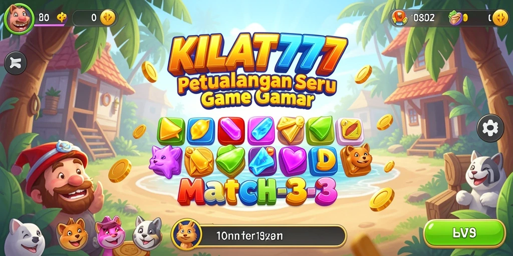 Screenshot gameplay KILAT777 yang menunjukkan pencocokan objek berwarna.