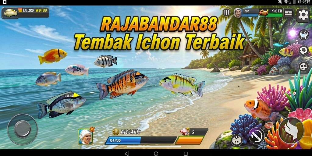 Tampilan gameplay RAJABANDAR88 yang seru saat menembak ikan.
