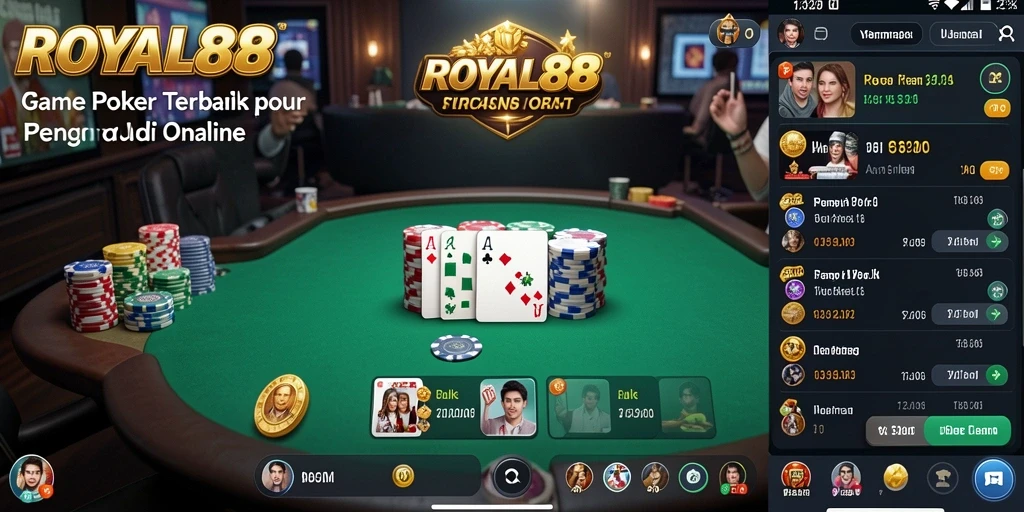 Tampilan gameplay seru di ROYAL88 saat bermain poker.