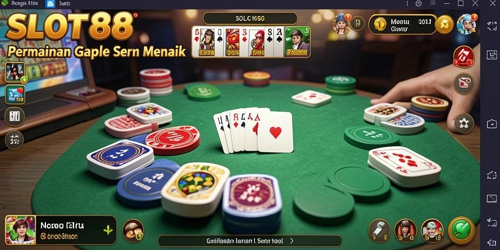 Screenshot menunjukkan gameplay seru dalam permainan Gaple.