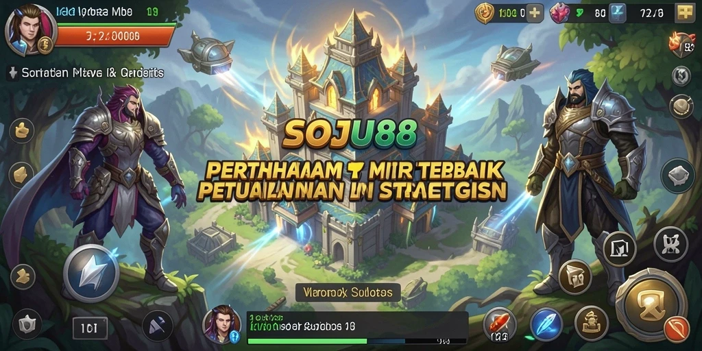Tampilan dinamis dari gameplay Tower Defense dengan strategi menara.
