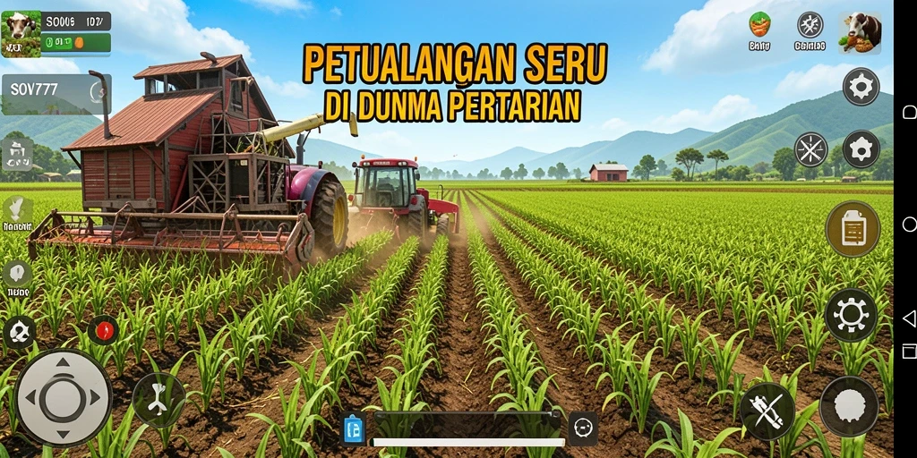 Tampilan gameplay SOV777 yang menampilkan aktivitas pertanian yang seru.