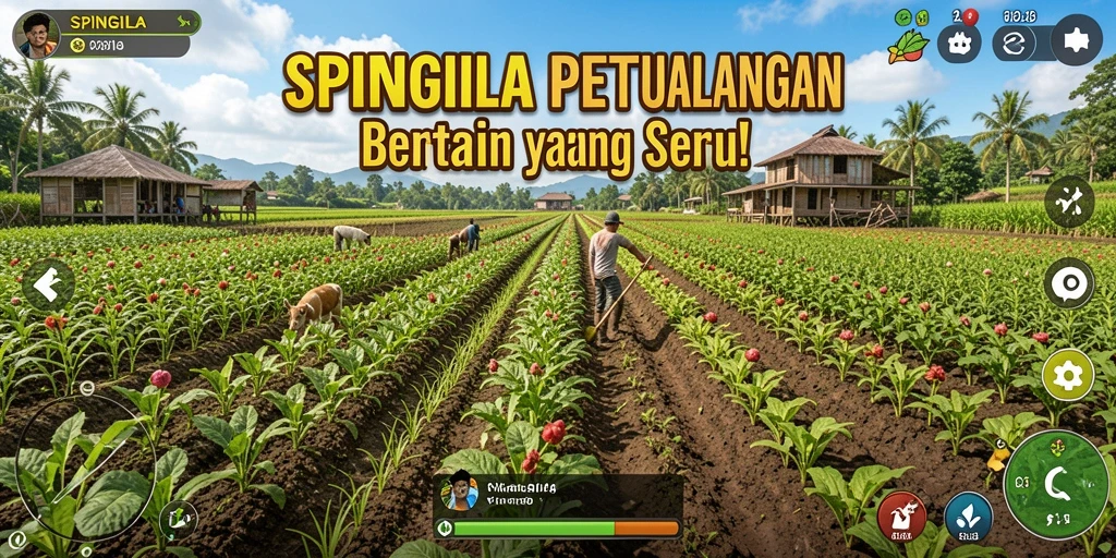 Gameplay SPINGILA yang menggembirakan dalam dunia pertanian.