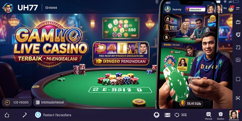 Tampilan gameplay UH77 yang mendebarkan dan interaktif di Live Casino.